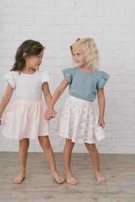Flutter Tee in Dusty Blue