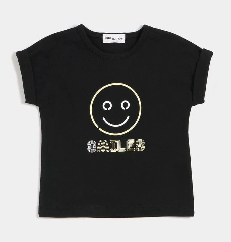 Baby Cotton Graphic Tee - Smiles, Size: 6M