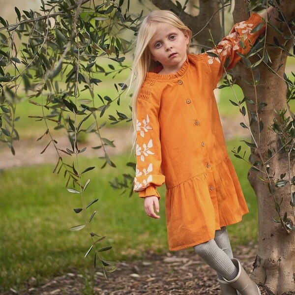 Aliane Toddler Dress - Peach Caramel