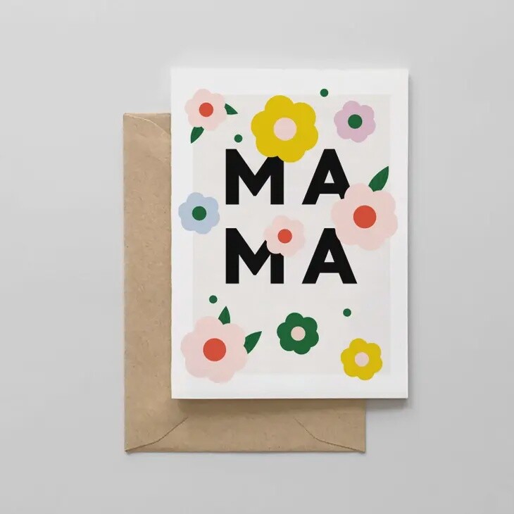 Greeting Card - Mama Floral Design - Mother&#39;s Day