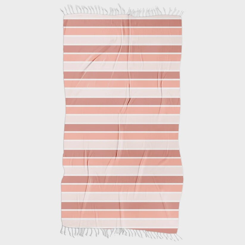 Microfiber Beach Towel, Colour: Peachy Stripes
