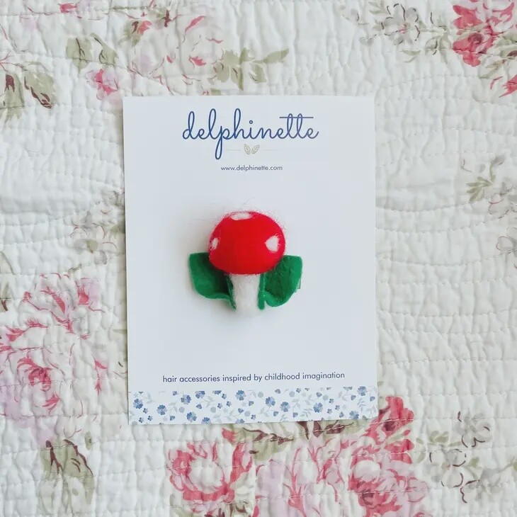 Red Toadstool Mushroom Hair Clip