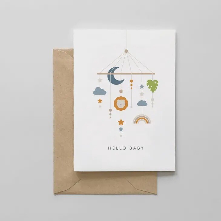 Greeting Card - Hello Baby - Mobile