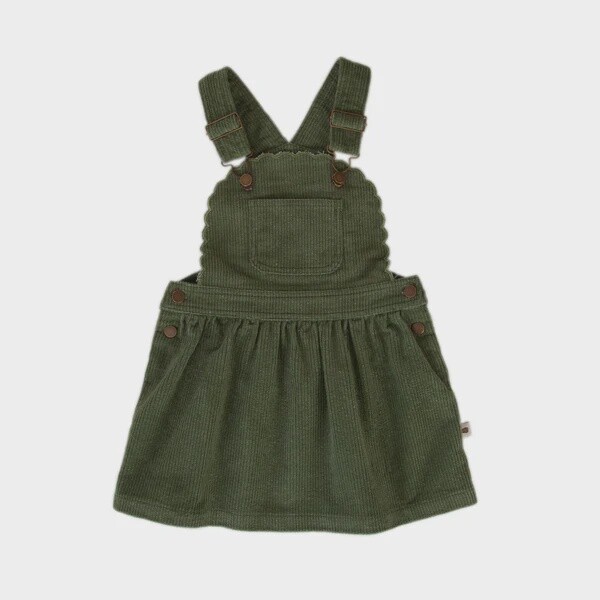 Cleo Corduroy Dress - Green, Size: 2Y