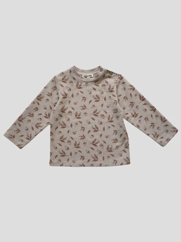 Baby/Toddler Long Sleeve Tee Shirt, Colour: Leaves and Acorns, Size: 3-6M