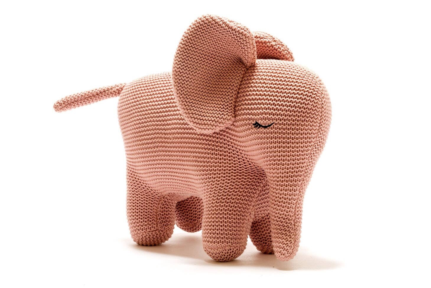 Chunky Knit Organic Small Pink Baby Elephant