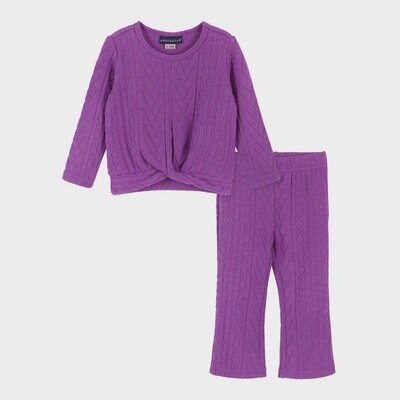 Toddler Tie Front Sweater And Flare Legging Set