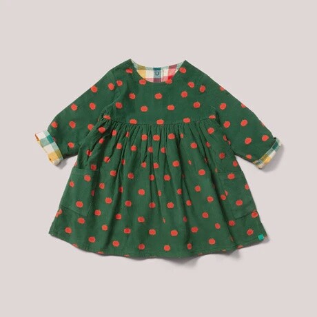 Toddler/Kids Reversible Corduroy Dress - Apples