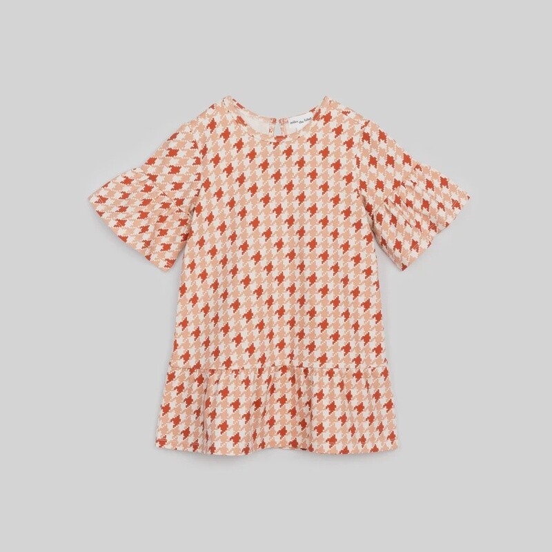 Toddler Short Sleeve Jersey Dress - Houndstooth