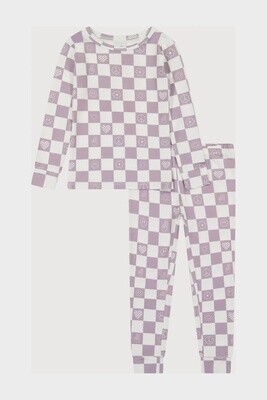 Toddler/Kids Long Sleeve Pajama Set - Check it Out, Colour: Check It Out Lavender, Size: 2T