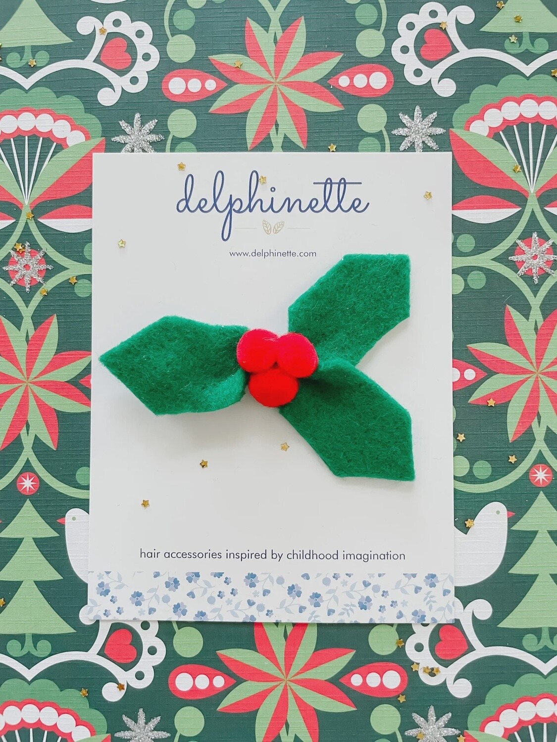 Holiday Holly Hair Clip