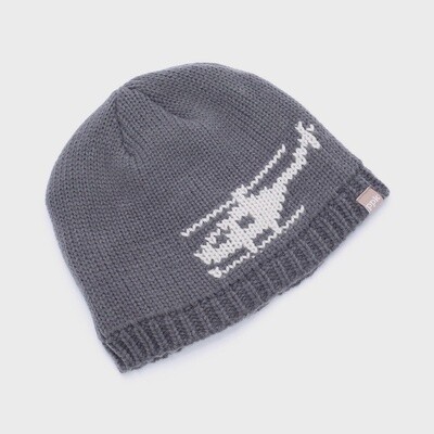 Fleece Lined Charcoal Grey Helicopter Beanie