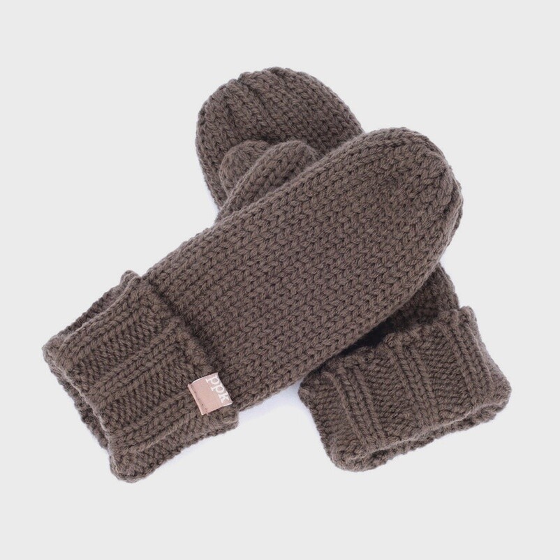 Toddler/Kids Fleece Lined Knit Mittens - Forest Green