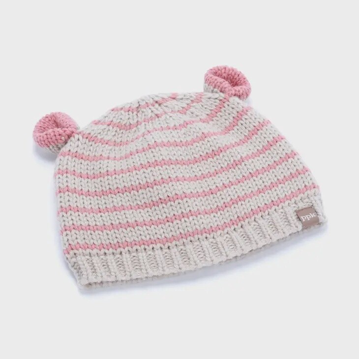 Toddler/Kids Fleece Lined Beanie - Pink Striped