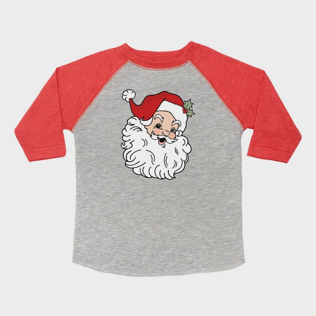 Retro Santa Holiday 3/4 Sleeve Shirt, Size: 7-8Y