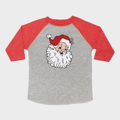 3/4 Sleeve T-Shirt - Retro Santa