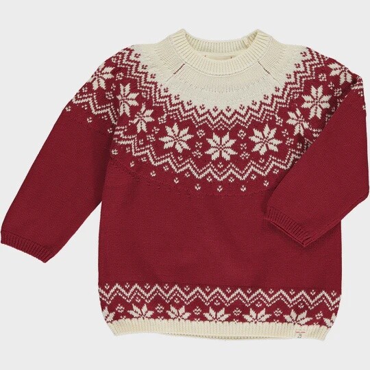 Boys Crewneck Sweater - Red Fair Isle