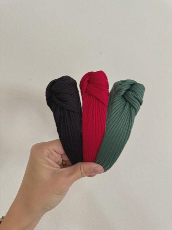Top Knot Ribbed Headband