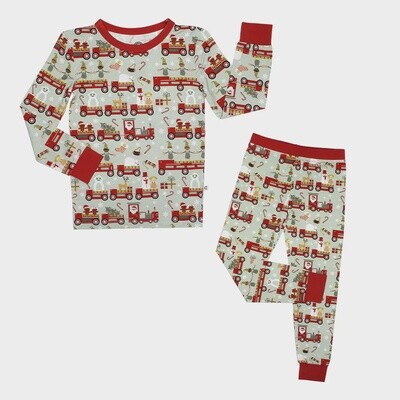 Long Sleeve Toddler Holiday Pajama Set - Christmas Train