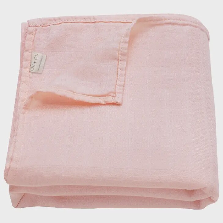 Muslin Swaddle Blanket - Soft Pink