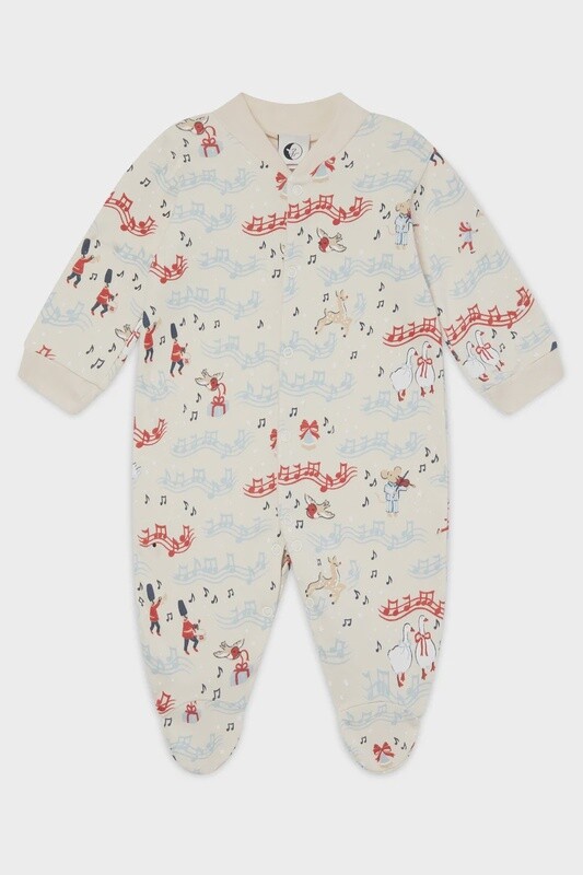 Baby Sleepsuit - Musical Holiday Scene