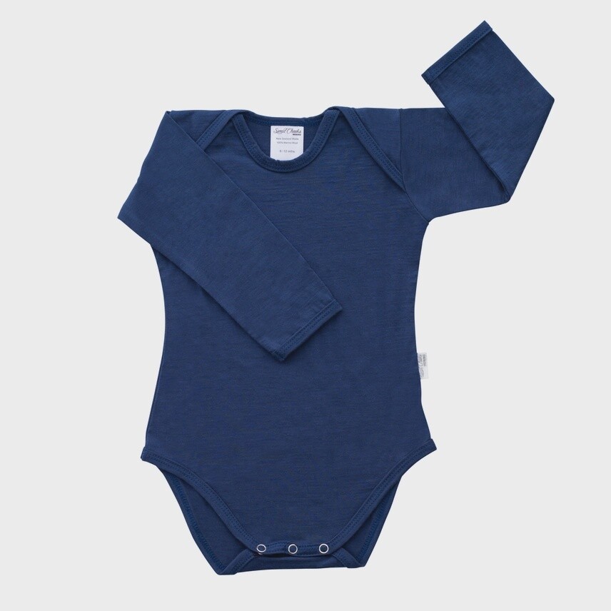 Long Sleeve Merino Bodysuit - Navy