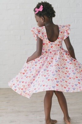 Olivia Dress in Heart Felt | Pocket Twirl Dress