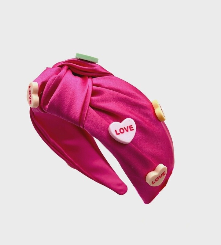 Pink Valentine&#39;s Day Satin Headband