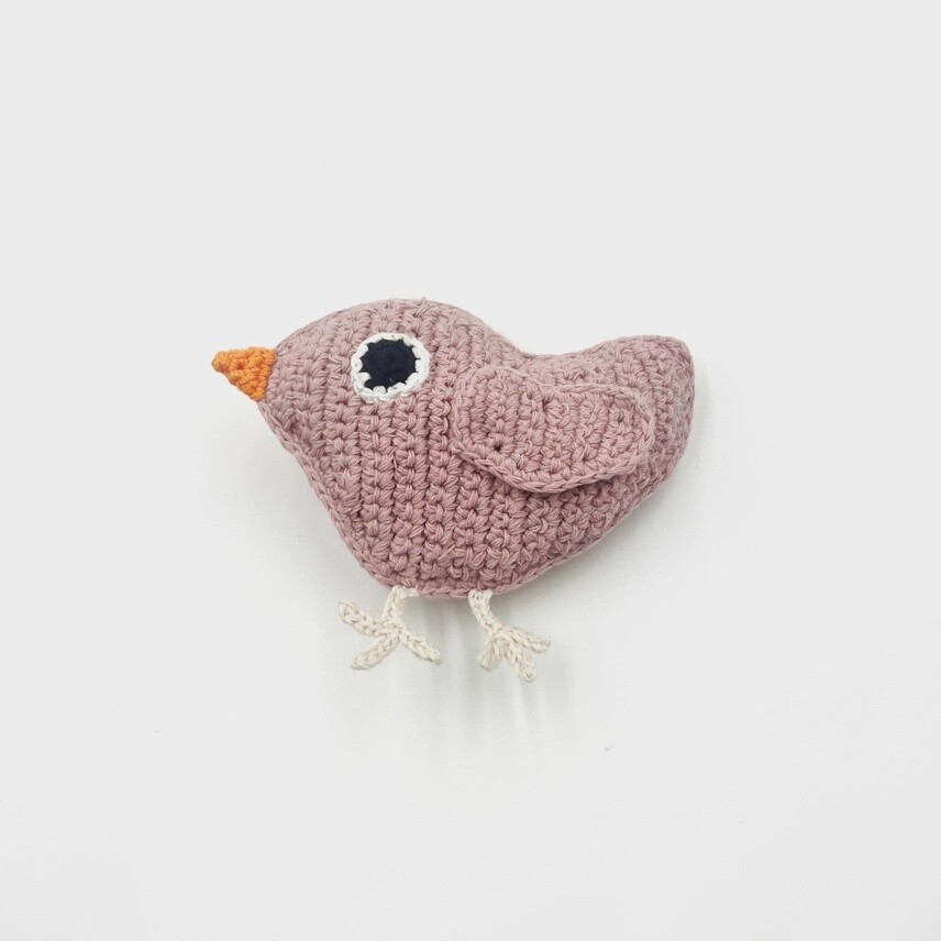 Little Bird Rattle - Dusty Pink