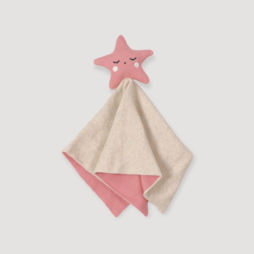 Organic Cotton Knit Lovey - Pink Star