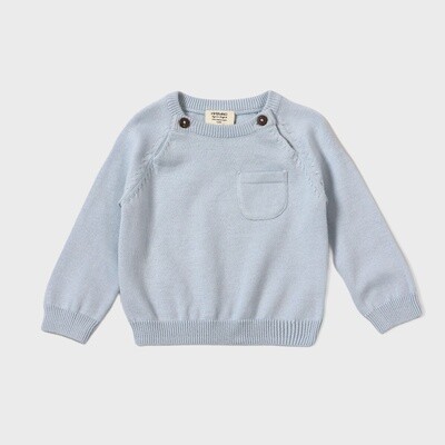 Knit Baby Pullover Sweater - Sky Blue