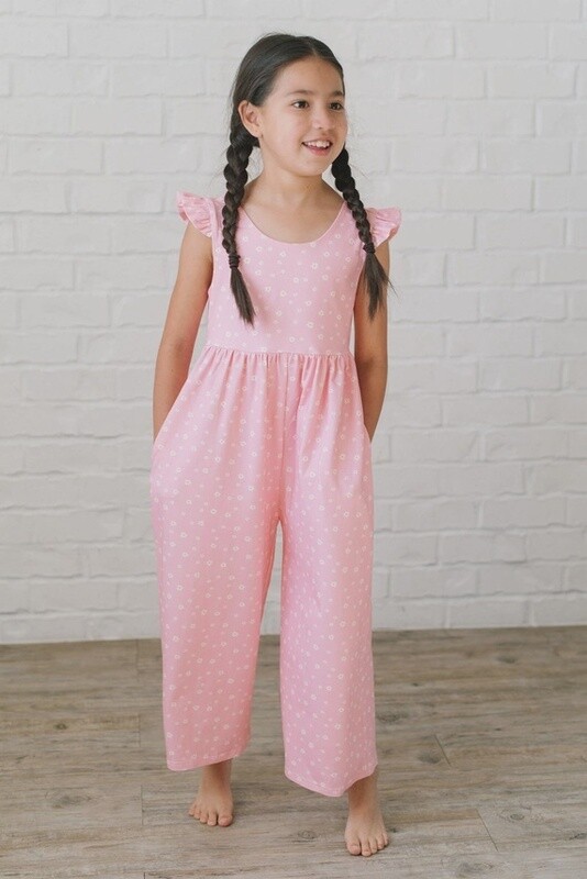 Ruffle Romper in Pink Petals