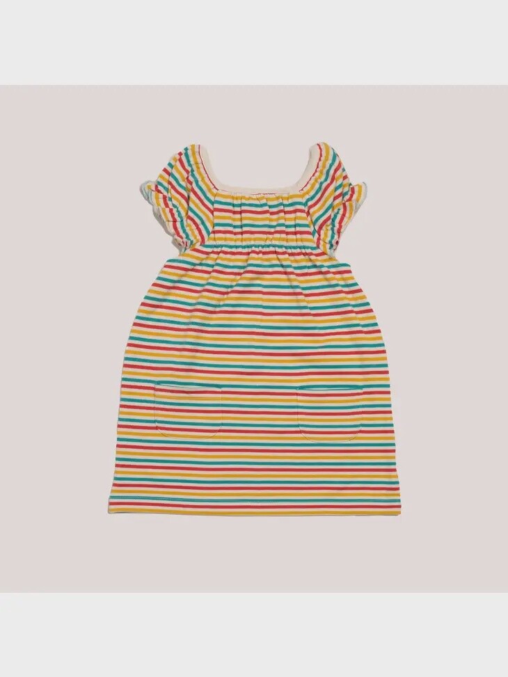 Toddler Pocket Dress - Rainbow Stripe