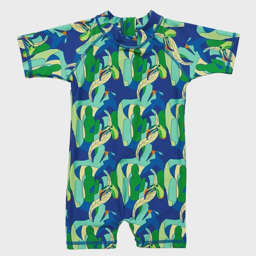 Baby Short Sleeve Sunsuit - Toucan Jungle