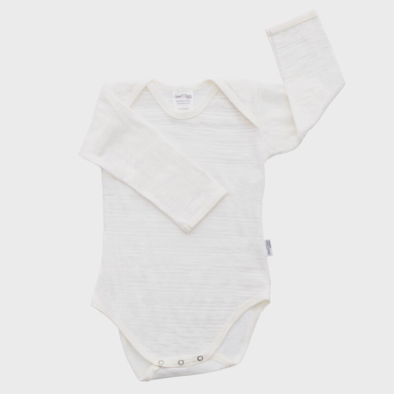 Long Sleeve Merino Bodysuit - Vanilla