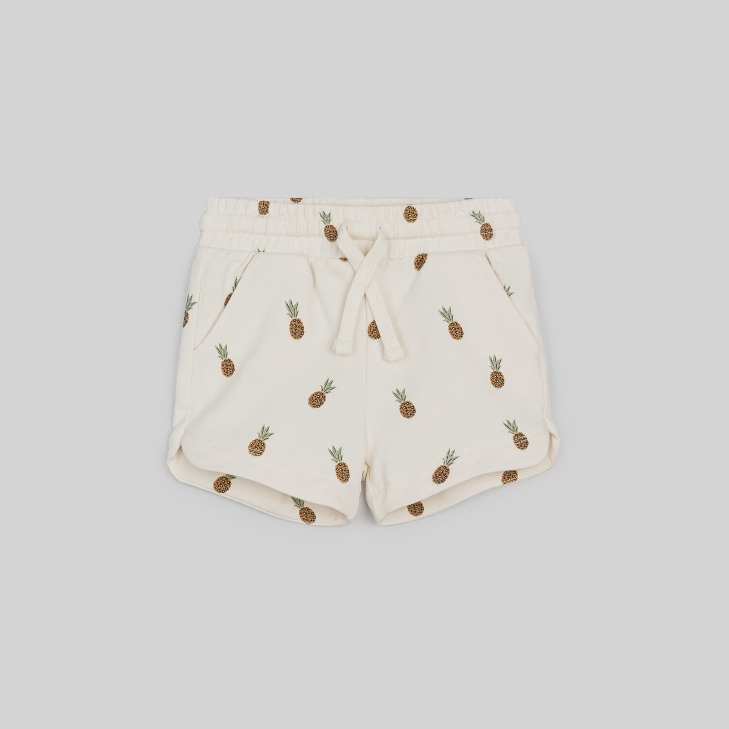 Girls Terry Shorts - Wild Pineapple on Creme