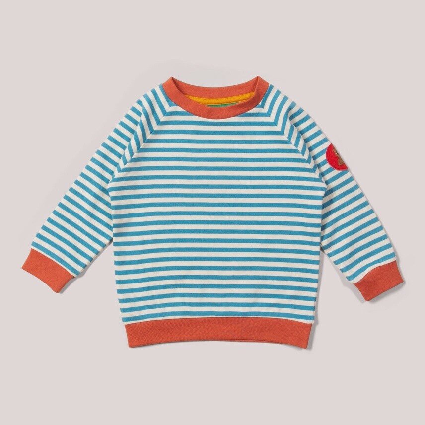 Toddler/Kids Raglan Sweatshirt - Marl Blue Stripe, Size: 2-3Y