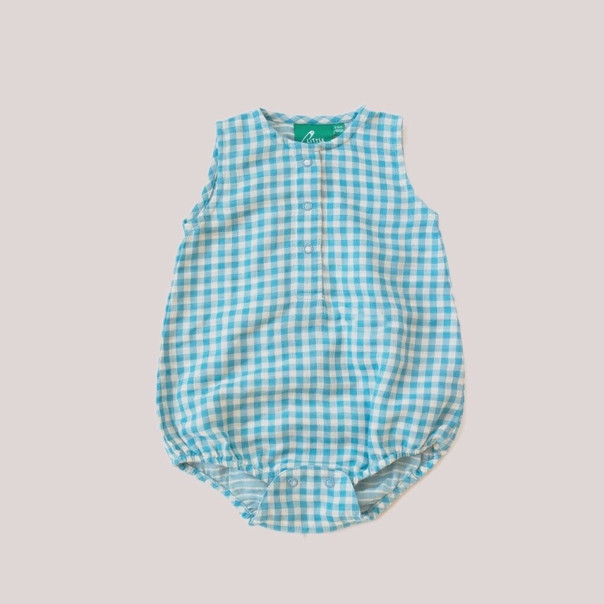 Baby Sleeveless Bubble Onesie - Blue Moon