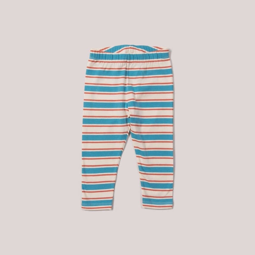 Toddler/Kids Full-Length Leggings - Blue &amp; Walnut Stripe, Size: 18-24M