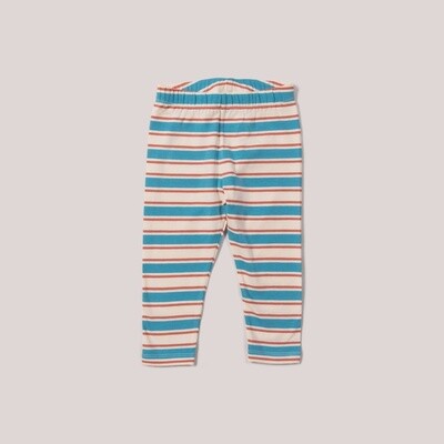 Toddler/Kids Full-Length Leggings - Blue &amp; Walnut Stripe