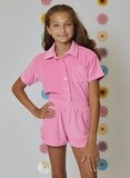 Terry Short Sleeve Top - Pink Blast