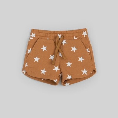 Girls Terry Shorts - Stars on Bronze