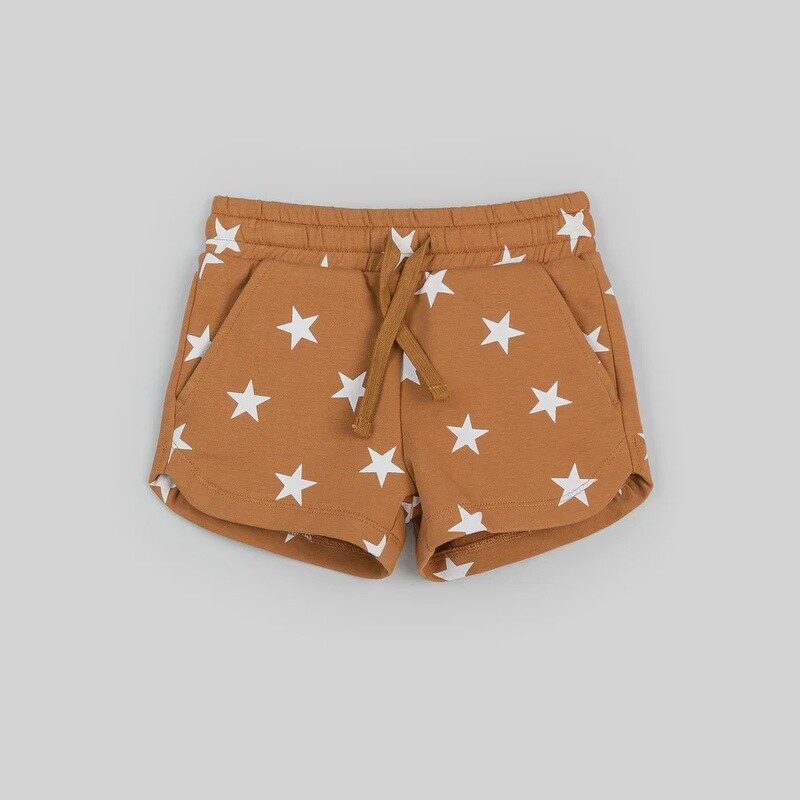 Girls Terry Shorts - Stars on Bronze