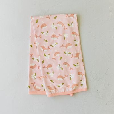 Organic Baby Blanket - Gardenia Whale