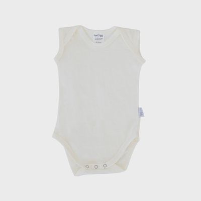 Short Sleeve Merino Bodysuit - Vanilla