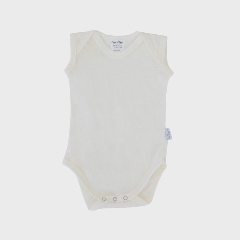 Short Sleeve Merino Bodysuit - Vanilla