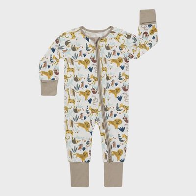 Baby Convertible Zip Pajama - Jungle Friends
