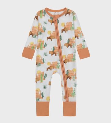 Baby Convertible Zip Pajama - Bison Buddy