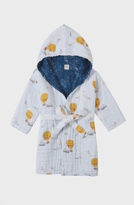 Hooded Reversible Muslin Robe - Mystical Night
