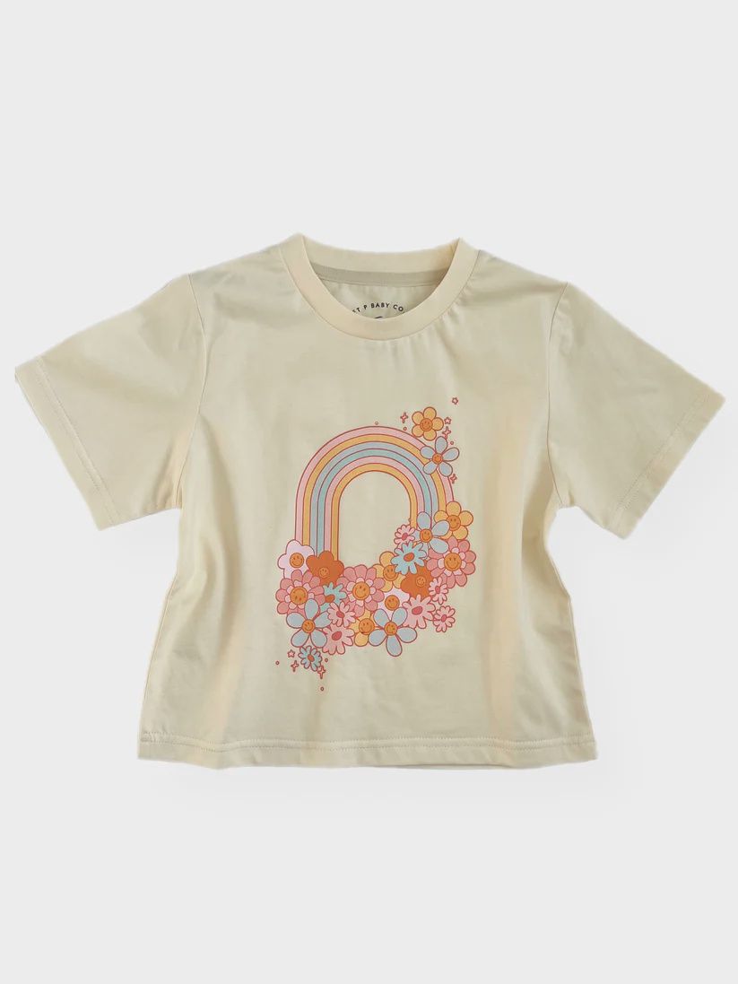 Toddler/Kids Short Sleeve Tee - Smiley Rainbows